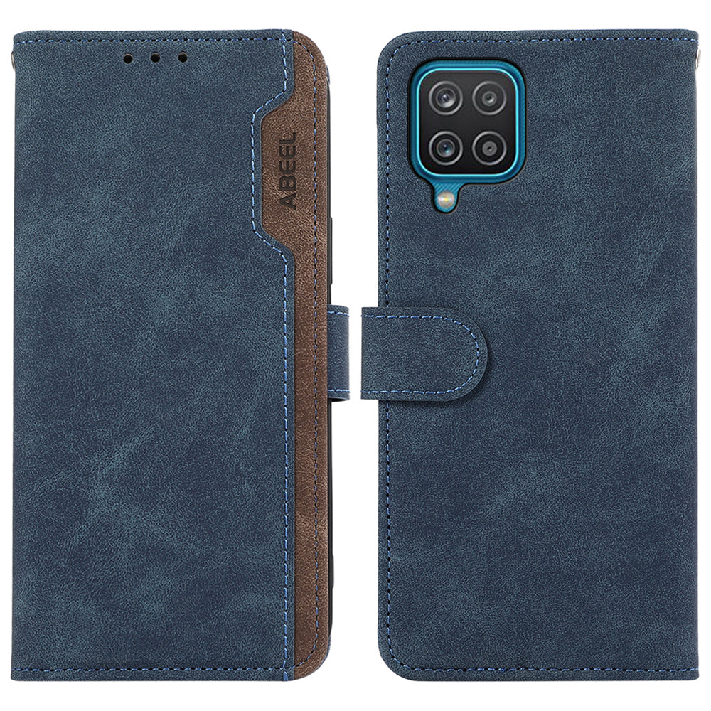 ABEEL For Samsung Galaxy A12 Drop Proof Cell Phone Case RFID Blocking Stand Cover ABEEL For Samsung Galaxy A12 Drop Proof Cell Phone Case RFID Blocking Stand Cover